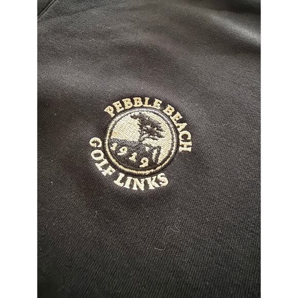 Pebble Beach Golf Links 100% Pima Cotton Quarter Zip Black Size XL Golf Course - Picture 3 of 7